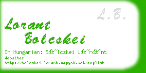 lorant bolcskei business card